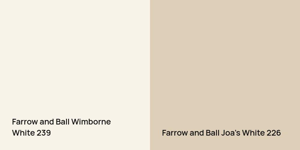 Farrow and Ball Wimborne White vs. Farrow and Ball Joa's White