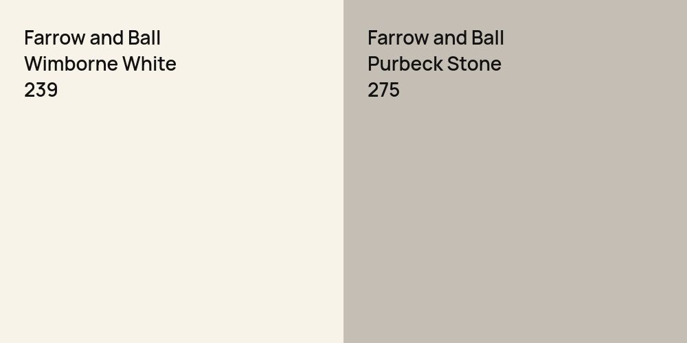 Farrow and Ball Wimborne White vs. Farrow and Ball Purbeck Stone