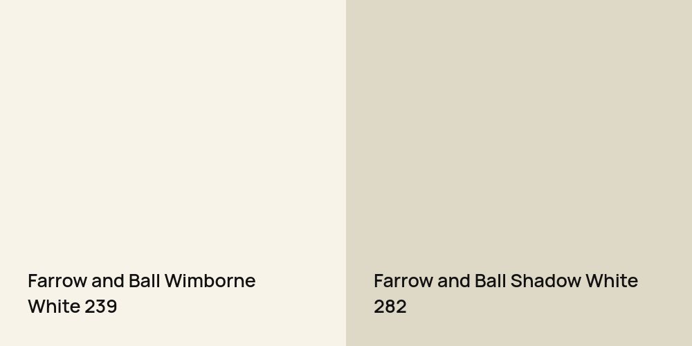 Farrow and Ball Wimborne White vs. Farrow and Ball Shadow White