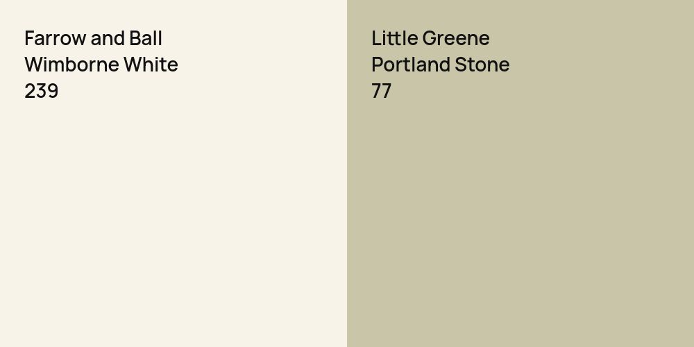 Farrow and Ball Wimborne White vs. Little Greene Portland Stone