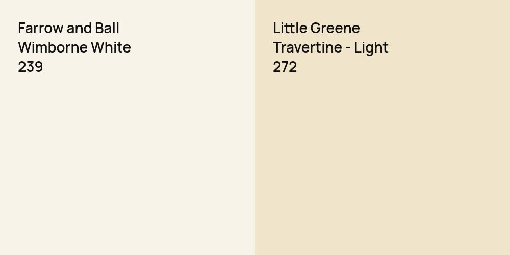 Farrow and Ball Wimborne White vs. Little Greene Travertine - Light