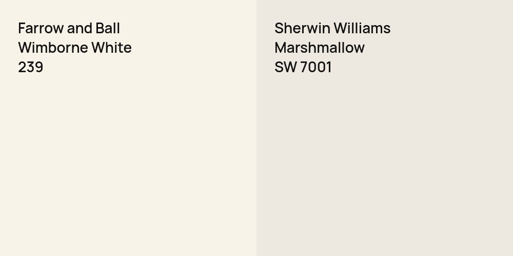 Farrow and Ball Wimborne White vs. Sherwin Williams Marshmallow