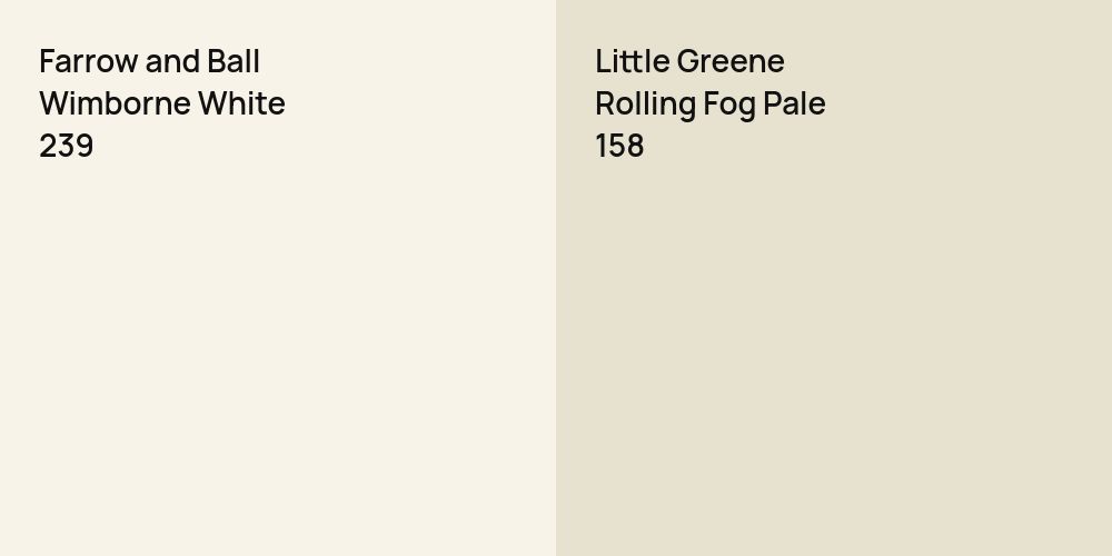 Farrow and Ball Wimborne White vs. Little Greene Rolling Fog Pale