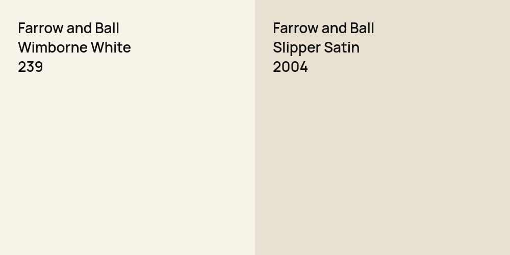 Farrow and Ball Wimborne White vs. Farrow and Ball Slipper Satin