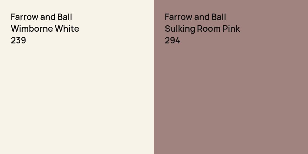 Farrow and Ball Wimborne White vs. Farrow and Ball Sulking Room Pink