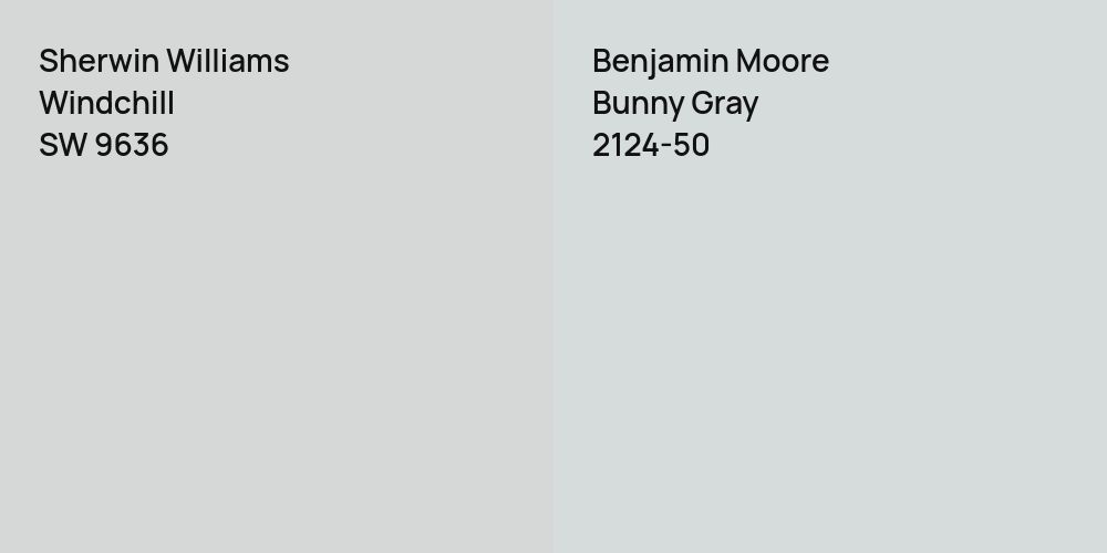 Sherwin Williams Windchill vs. Benjamin Moore Bunny Gray