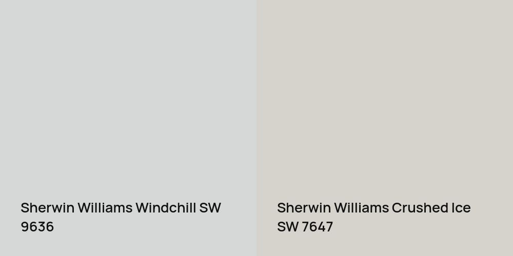 Sherwin Williams Windchill vs. Sherwin Williams Crushed Ice