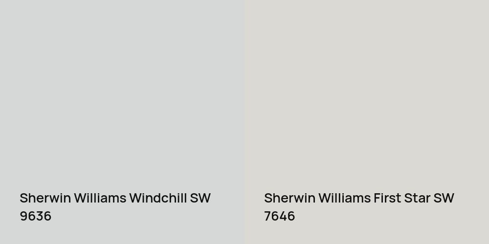 Sherwin Williams Windchill vs. Sherwin Williams First Star