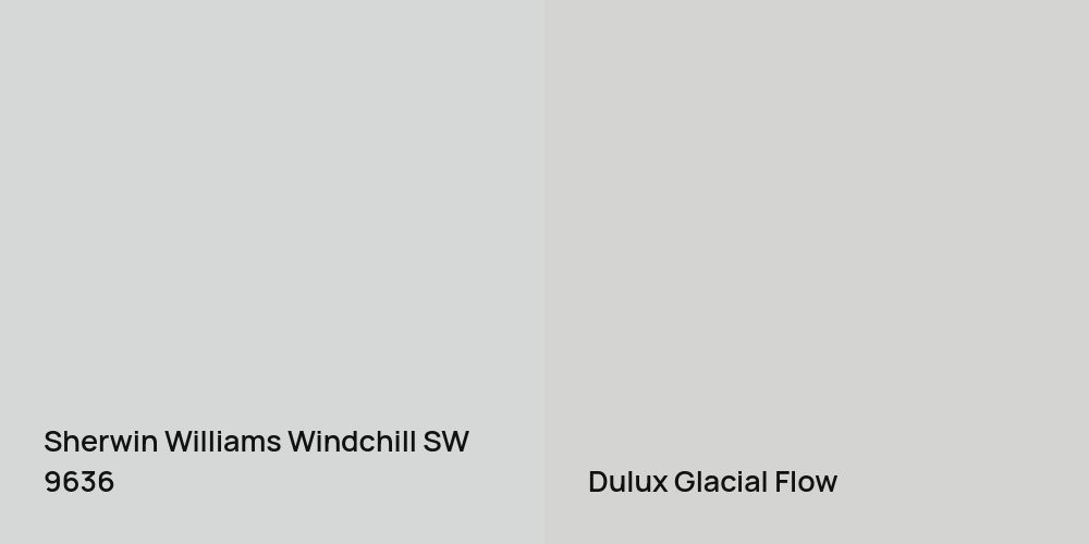 Sherwin Williams Windchill vs. Dulux Glacial Flow