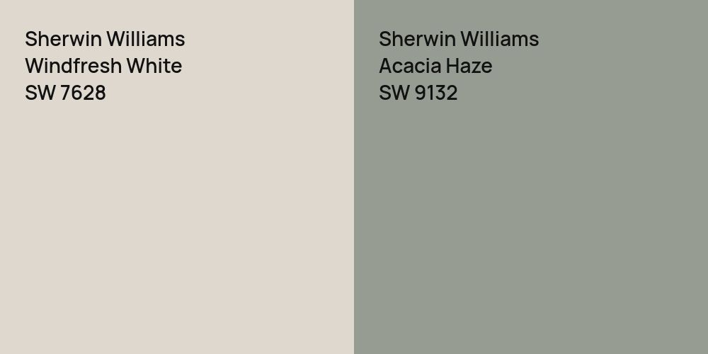 Sherwin Williams Windfresh White vs. Sherwin Williams Acacia Haze