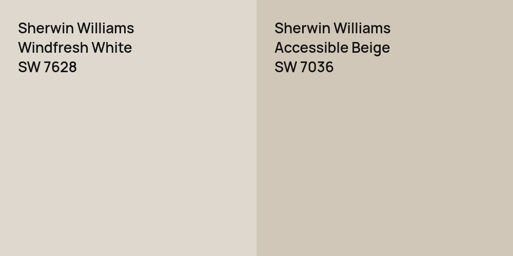 Sherwin Williams Windfresh White vs. Sherwin Williams Accessible Beige