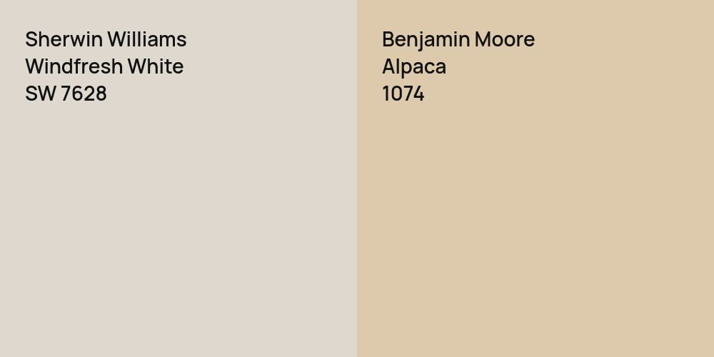 Sherwin Williams Windfresh White vs. Benjamin Moore Alpaca