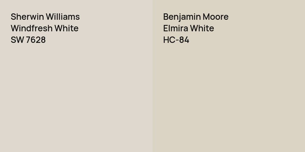 Sherwin Williams Windfresh White vs. Benjamin Moore Elmira White