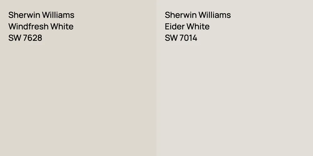 Sherwin Williams Windfresh White vs. Sherwin Williams Eider White