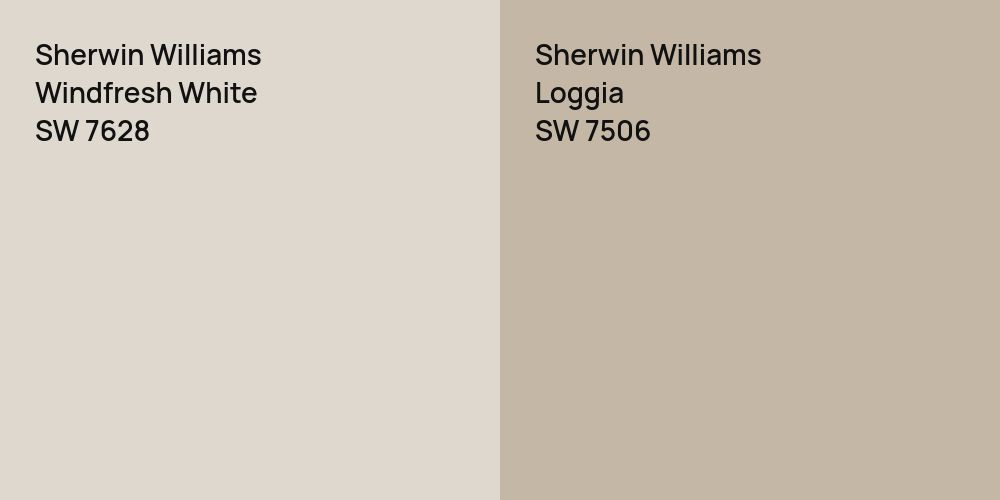 Sherwin Williams Windfresh White vs. Sherwin Williams Loggia