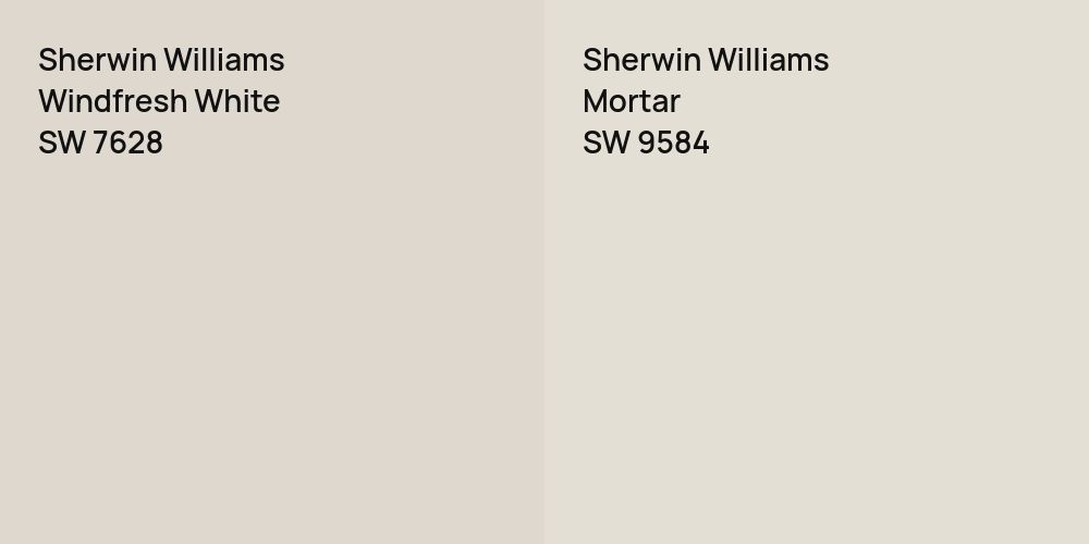 Sherwin Williams Windfresh White vs. Sherwin Williams Mortar