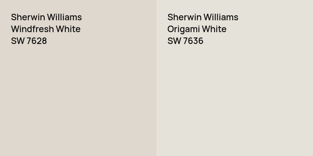 Sherwin Williams Windfresh White vs. Sherwin Williams Origami White