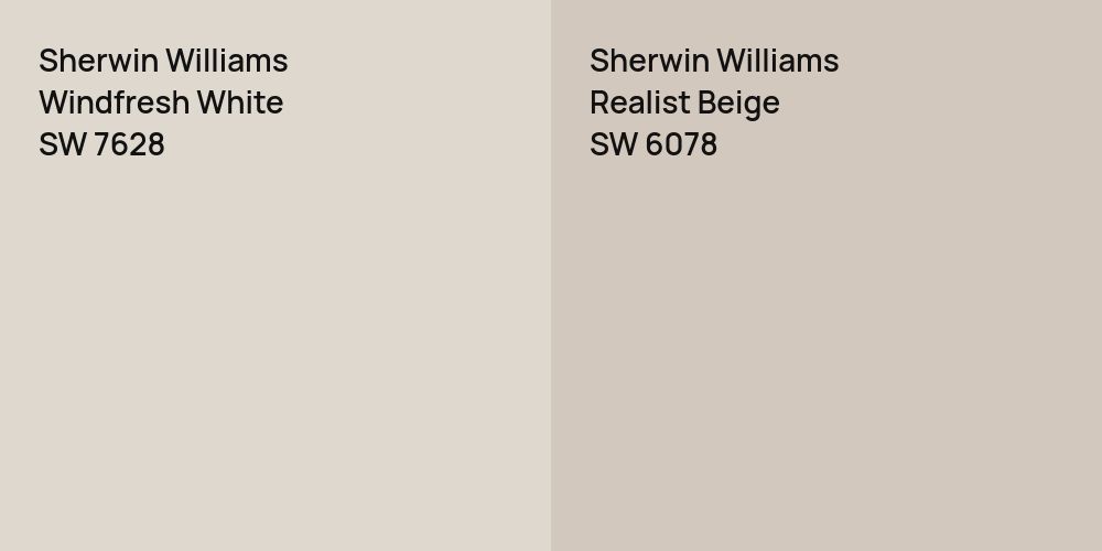 Sherwin Williams Windfresh White vs. Sherwin Williams Realist Beige