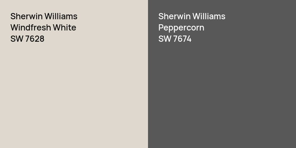 Sherwin Williams Windfresh White vs. Sherwin Williams Peppercorn