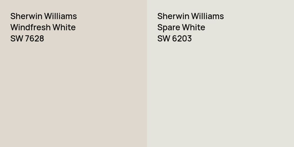 Sherwin Williams Windfresh White vs. Sherwin Williams Spare White