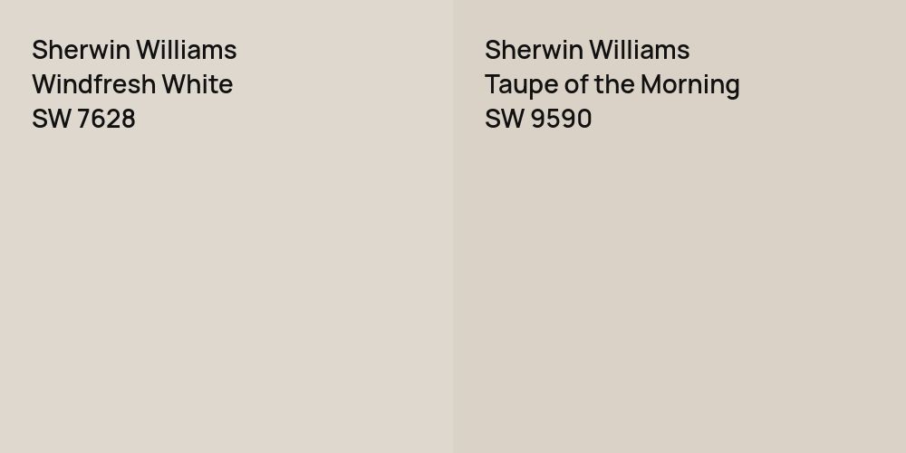 Sherwin Williams Windfresh White vs. Sherwin Williams Taupe of the Morning