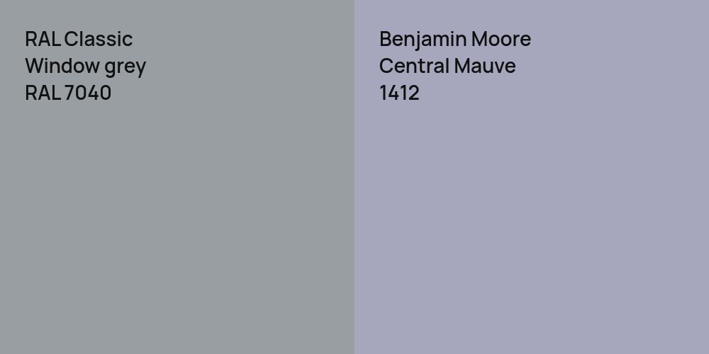 RAL Classic  Window grey vs. Benjamin Moore Central Mauve