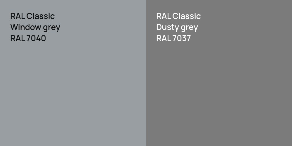 RAL Classic  Window grey vs. RAL Classic  Dusty grey