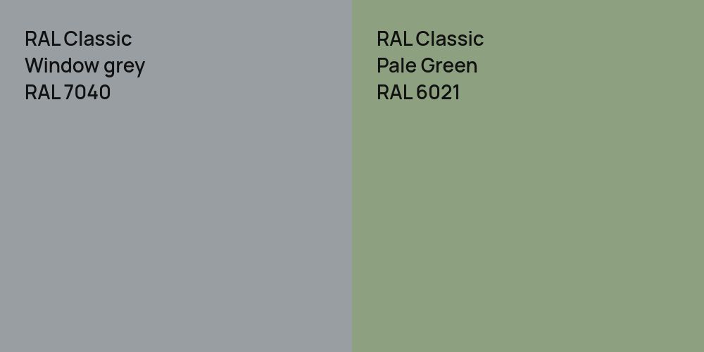 RAL Classic  Window grey vs. RAL Classic Pale Green