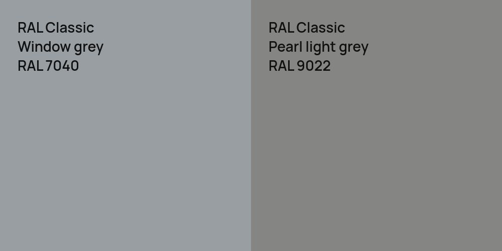 RAL Classic  Window grey vs. RAL Classic  Pearl light grey