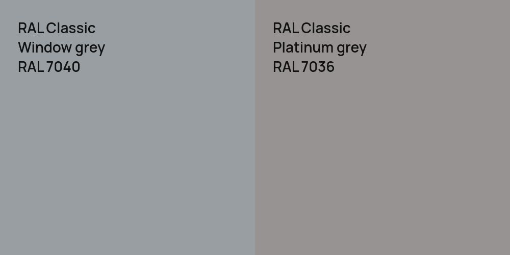 RAL Classic  Window grey vs. RAL Classic  Platinum grey