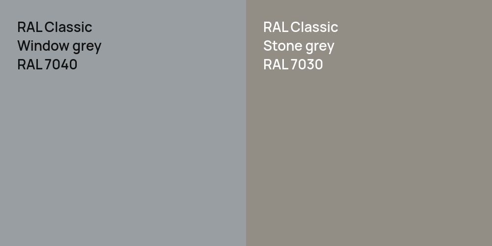 RAL Classic  Window grey vs. RAL Classic  Stone grey