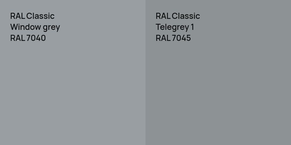 RAL Classic  Window grey vs. RAL Classic  Telegrey 1