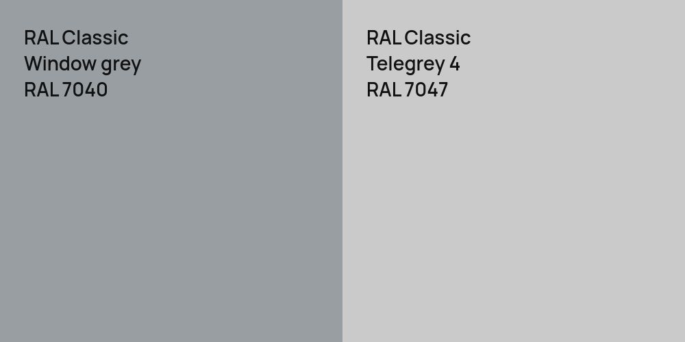 RAL Classic  Window grey vs. RAL Classic Telegrey 4