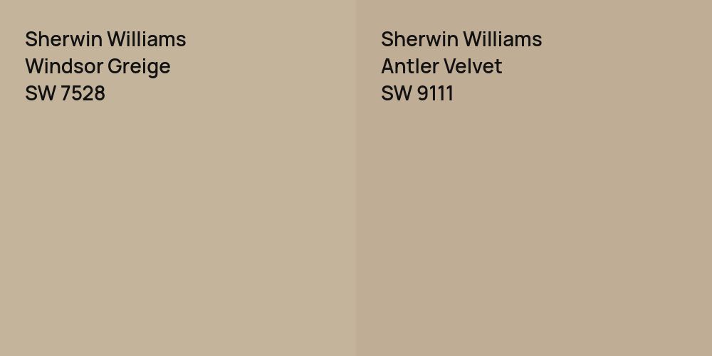 Sherwin Williams Windsor Greige vs. Sherwin Williams Antler Velvet