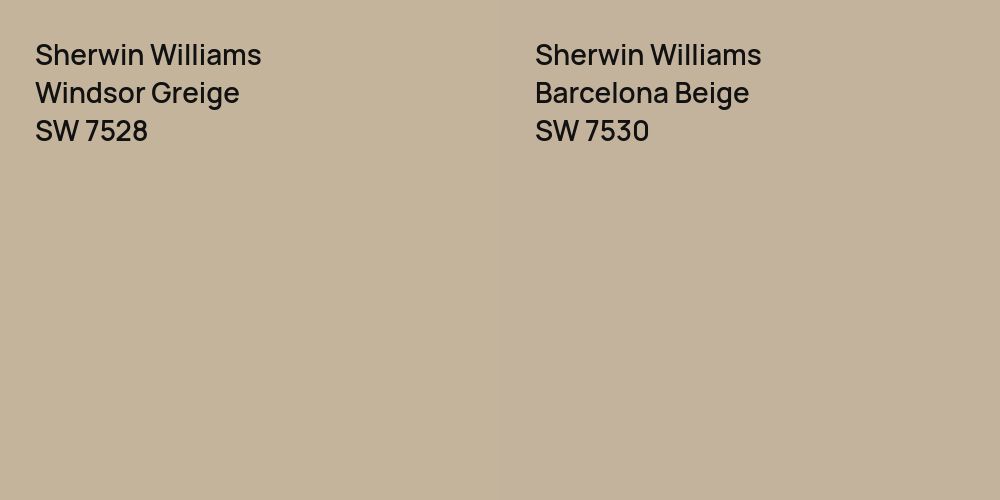 Sherwin Williams Windsor Greige vs. Sherwin Williams Barcelona Beige