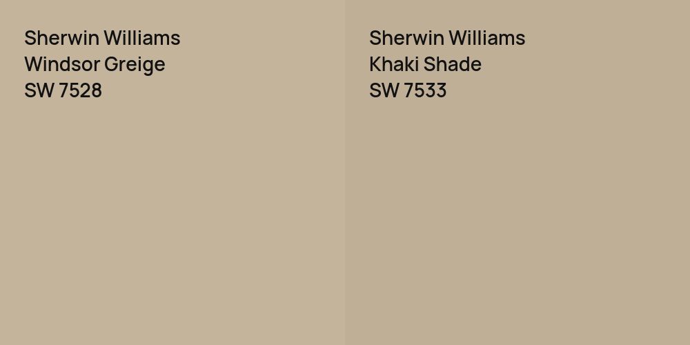 Sherwin Williams Windsor Greige vs. Sherwin Williams Khaki Shade