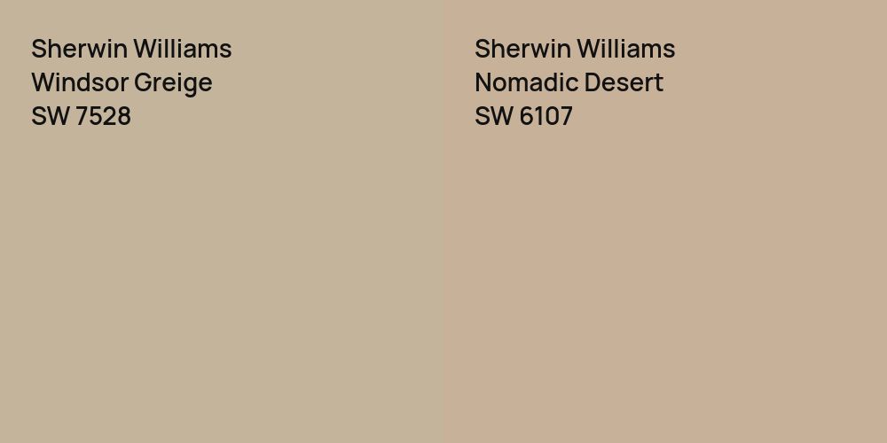 Sherwin Williams Windsor Greige vs. Sherwin Williams Nomadic Desert