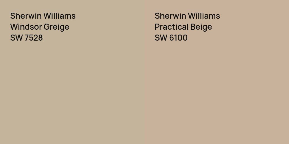 Sherwin Williams Windsor Greige vs. Sherwin Williams Practical Beige