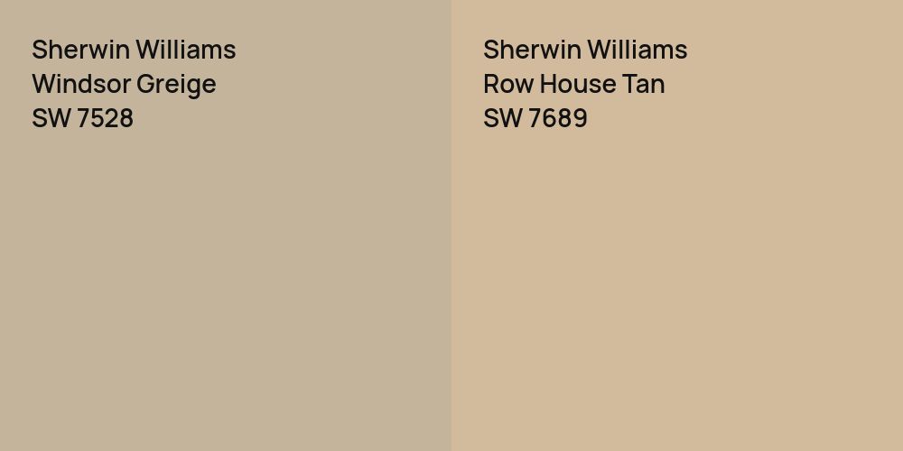 Sherwin Williams Windsor Greige vs. Sherwin Williams Row House Tan