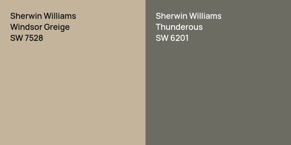 Sherwin Williams Windsor Greige vs. Sherwin Williams Thunderous