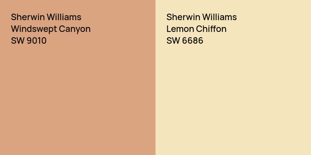 Sherwin Williams Windswept Canyon vs. Sherwin Williams Lemon Chiffon