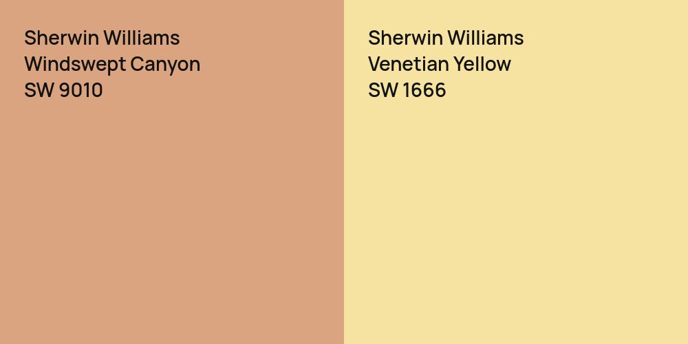 Sherwin Williams Windswept Canyon vs. Sherwin Williams Venetian Yellow