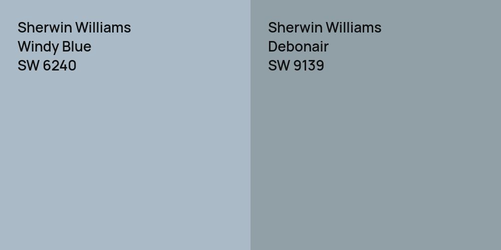 Sherwin Williams Windy Blue vs. Sherwin Williams Debonair