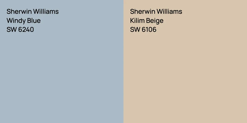 Sherwin Williams Windy Blue vs. Sherwin Williams Kilim Beige