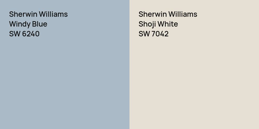 Sherwin Williams Windy Blue vs. Sherwin Williams Shoji White