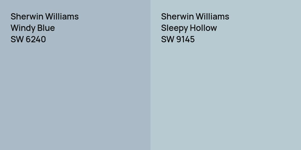 Sherwin Williams Windy Blue vs. Sherwin Williams Sleepy Hollow