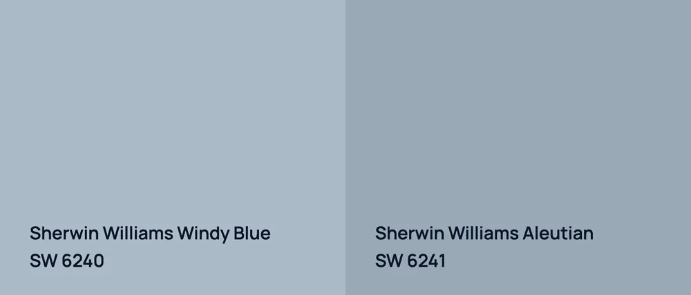Sherwin Williams Windy Blue SW 6240 vs Sherwin Williams Aleutian SW 6241