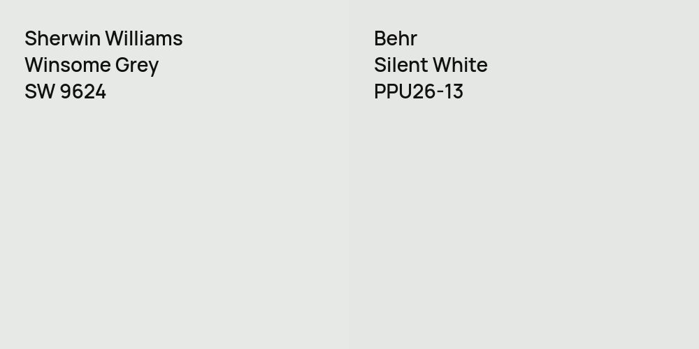 Sherwin Williams Winsome Grey vs. Behr Silent White