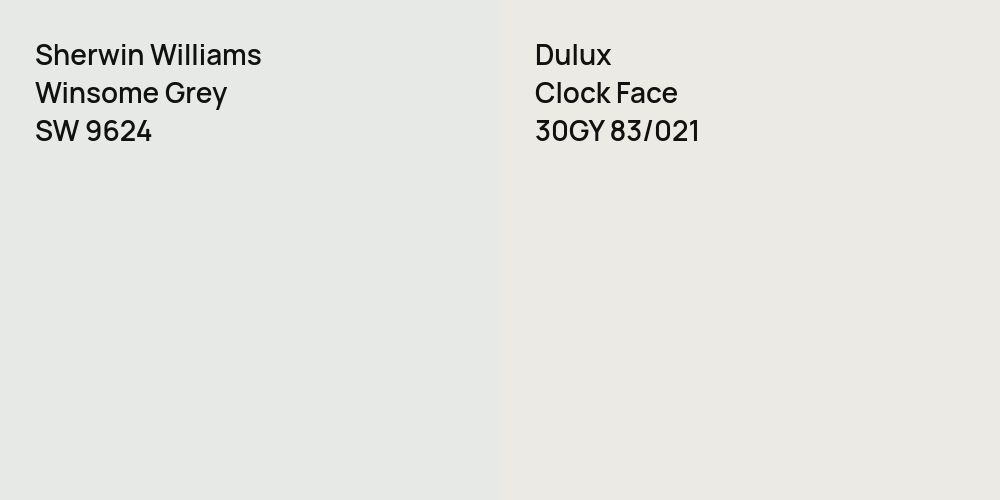 Sherwin Williams Winsome Grey vs. Dulux Clock Face