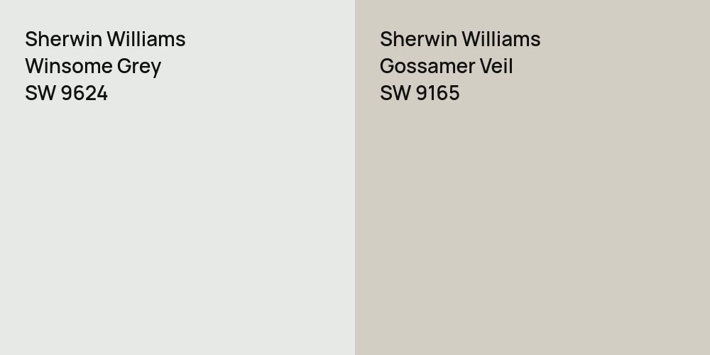 Sherwin Williams Winsome Grey vs. Sherwin Williams Gossamer Veil